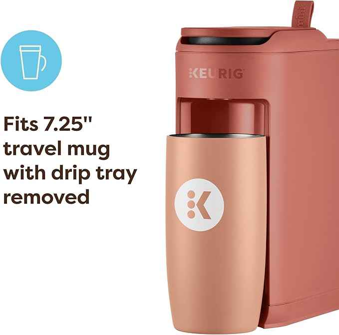 Keurig K-Mini Mate Single Serve K-Cup Pod Coffee Maker, Brews Up to 12 oz Cup, Compact Portable Coffee Machine for Small Spaces, Great for Dorms & Offices, Red Rocks