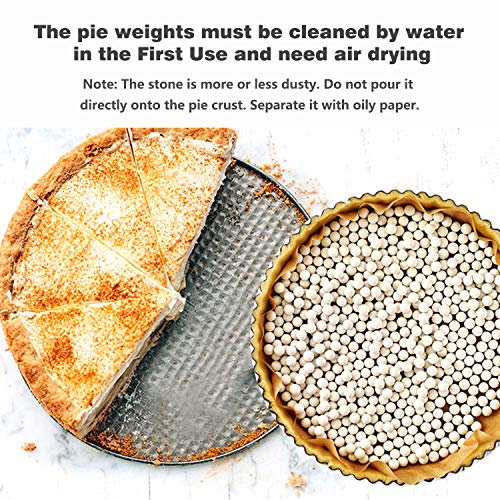 2.2Lb Ceramic Pie Weights Baking Beans Pie Crust Reusable 10mm Weights Natural Ceramic Stoneware with Wheat Straw Container