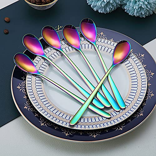 Rainbow Long Handle Spoons (6 Count)