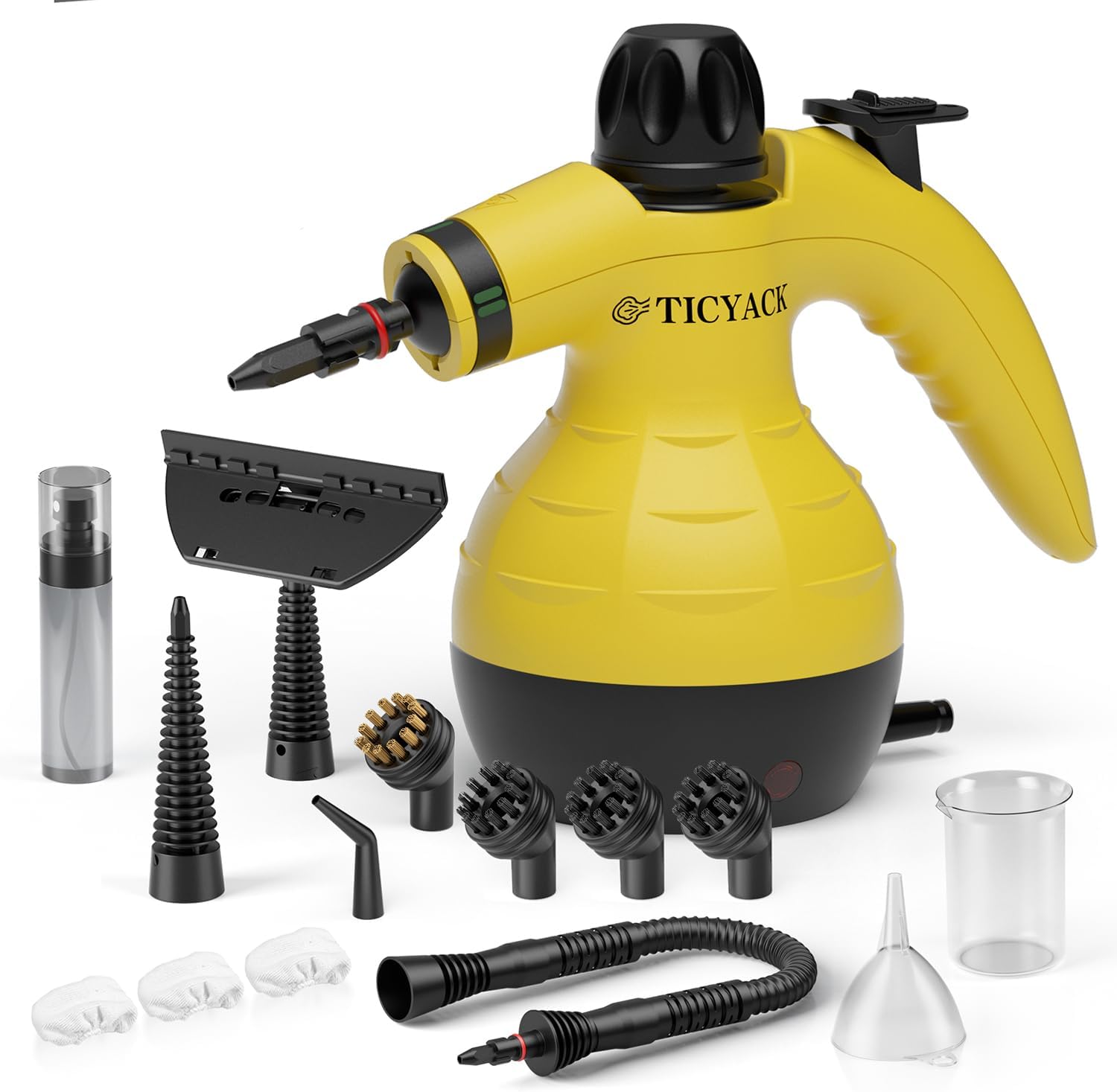 Steam Cleaner, Handheld Steam Cleaner, Steam Cleaner for Home with 16 Accessories and Automatic Steam Switch, Steamer for Cleaning Home, Living Room, Kitchen, Bathroom, Car (Yellow) - Blissbrew