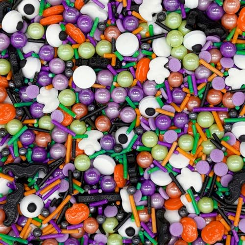Pumpkins & Ghosts & Eyes Sprinkles Halloween Edible Eyes Cake Decoration Cupcake Toppers Cookie Decorating Perfect for Cakes (3 Ounce)