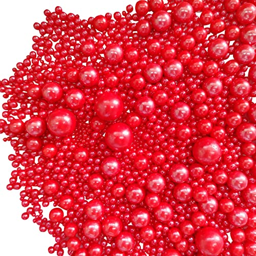 Edible Red Sugar Pearls Candy Sprinkles 120G (4.23 Ounce)