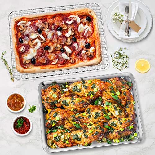 16 Inch Cookie Baking Sheet Pan with Wire Rack
