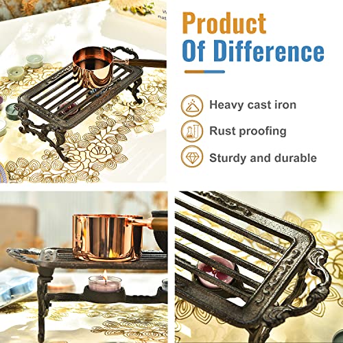 Heavy Duty Cast Iron Teapot Dish Warmer Stable Holder for Tealight Stand