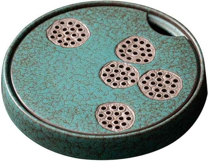 Tea Set Creative Design Round Large Ceramic Dry Tea Tray Kung Fu Tea Set Pot Holder Tea Ceremony Tea Holder Chinese Tea Set