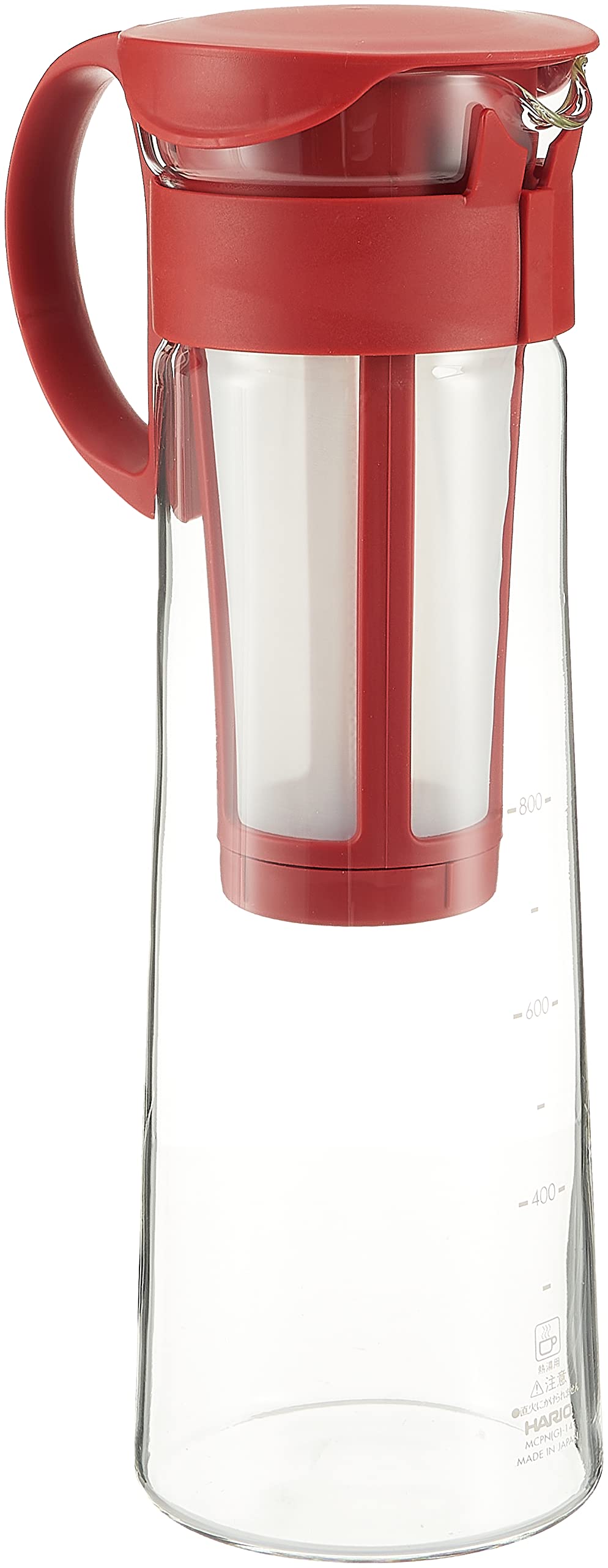 Red glass cold brew coffee maker, 1000 ml