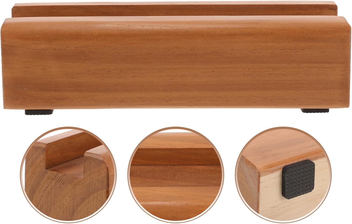 Solid Wood Floor Mirror Stand, Full Length Mirror Base, Heavy Duty Holder, Brown, 9.84 x 3.14 x 2.55 Inch, Non-Slip Support for Mirrors and Frames