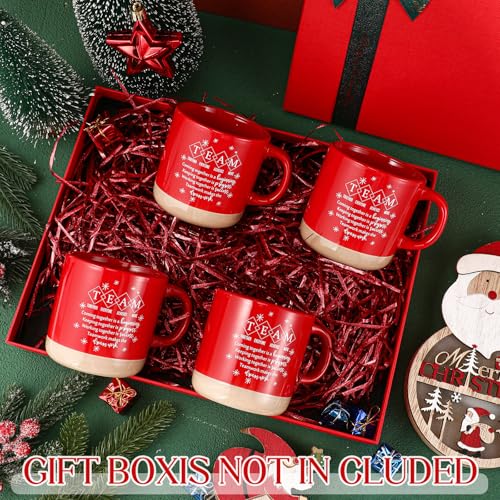 10 Pcs Team Gifts for Employees Bulk 13 oz Thank You Mugs Gifts Bulk Cups Red Team Cups Inspirational Ceramic Coffee Mugs for Teacher Nurse Coworker Office Staff Manager (10 Count)