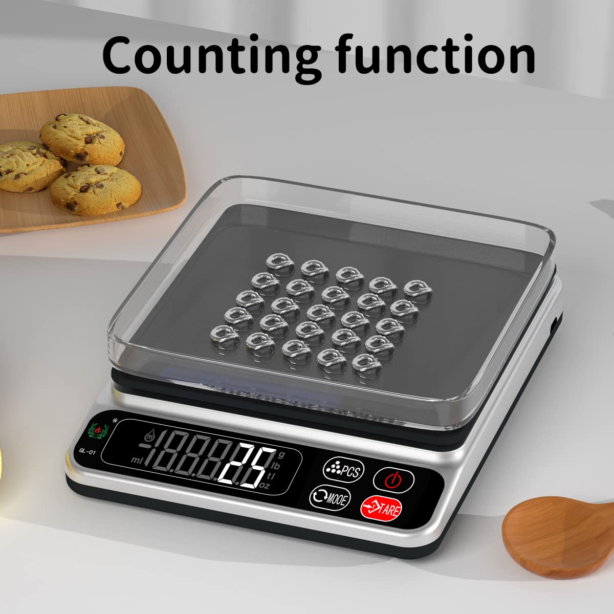Food Scale,Mini Pocket Jewelry Scale,3kg/0.1g Cooking Portable Food Scale，Scales Digital Weight Grams，Baking Scale，Scales Digital Weight Food， Auto Off, Tare, PCS,LCD Display