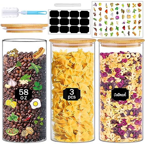 Glass Jars with Bamboo Lids (3 Count)