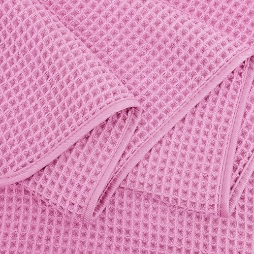 430 GSM Poly Blend Microfiber Quick Dry Waffle Bath Towel (4 Count)