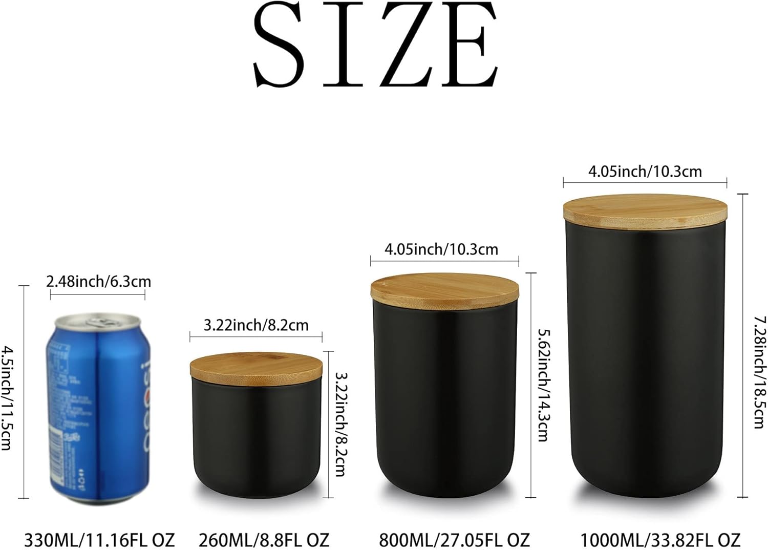 Ceramic Food Storage Jar Canister Modern Design Food Canisters with Airtight Seal Bamboo Lid, Loose Tea Coffee Spice Nuts Snacks Storage Jar Canister (White 27.05oz/800ml)