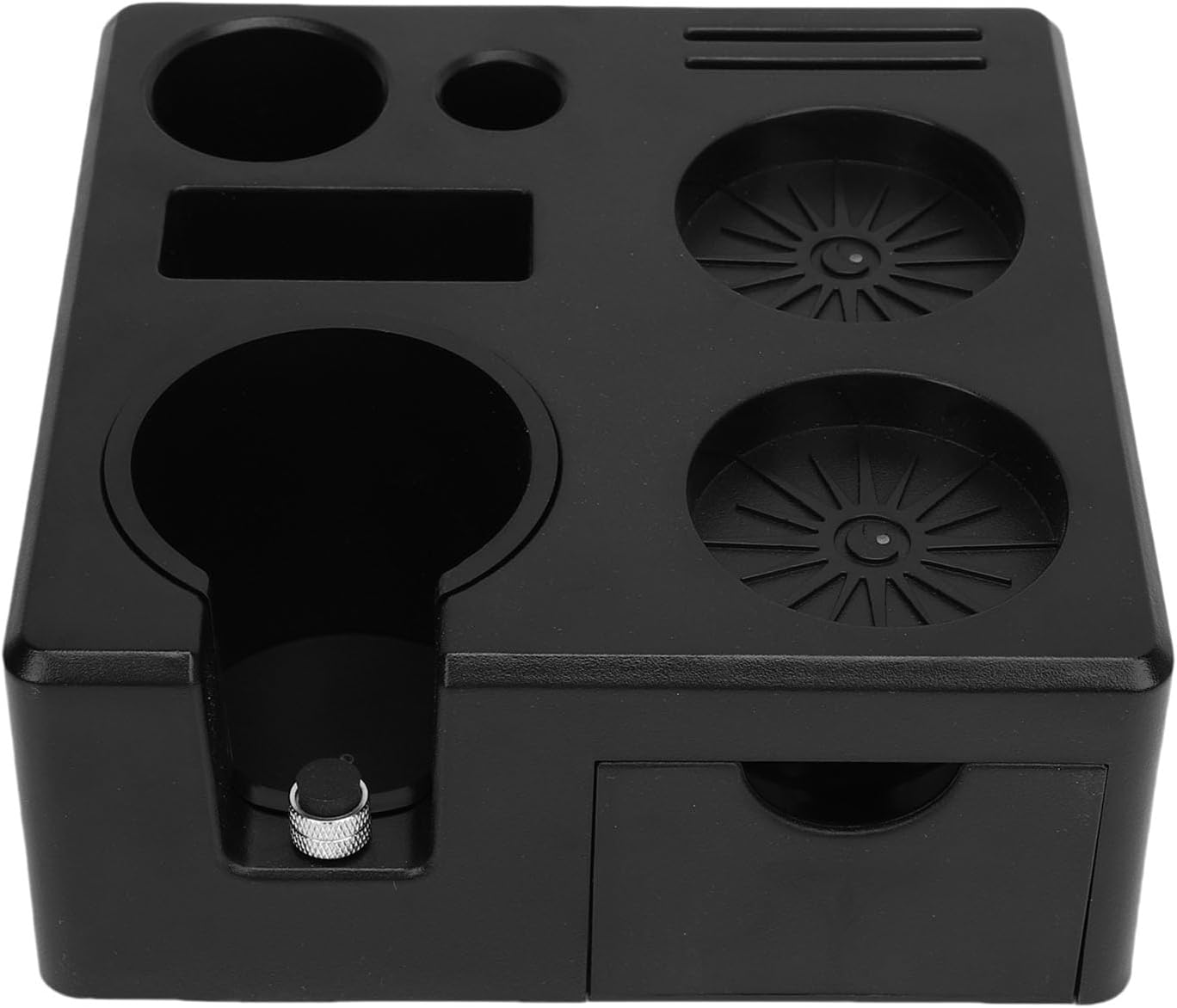 Coffee Tamping Station Organizer ABS Tamper Storage Holder Stand with Drawer for Portafilter Distributor Home Cafe