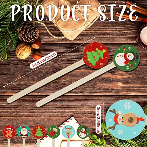 120 Pcs Wooden Christmas Coffee Stirrers Stir Sticks