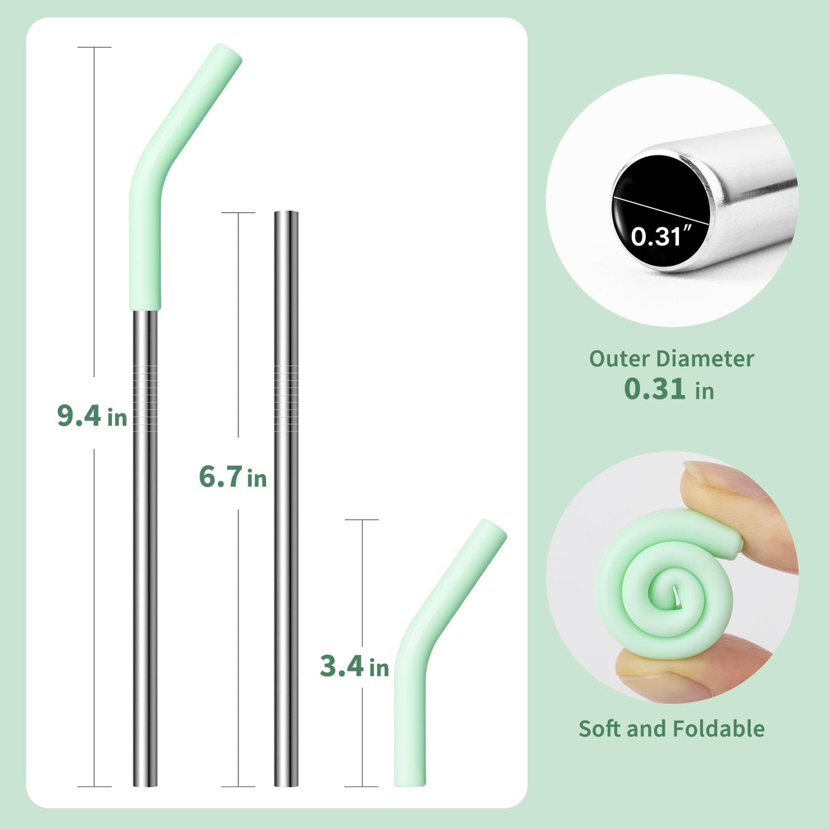 6.7" Short Metal Straw