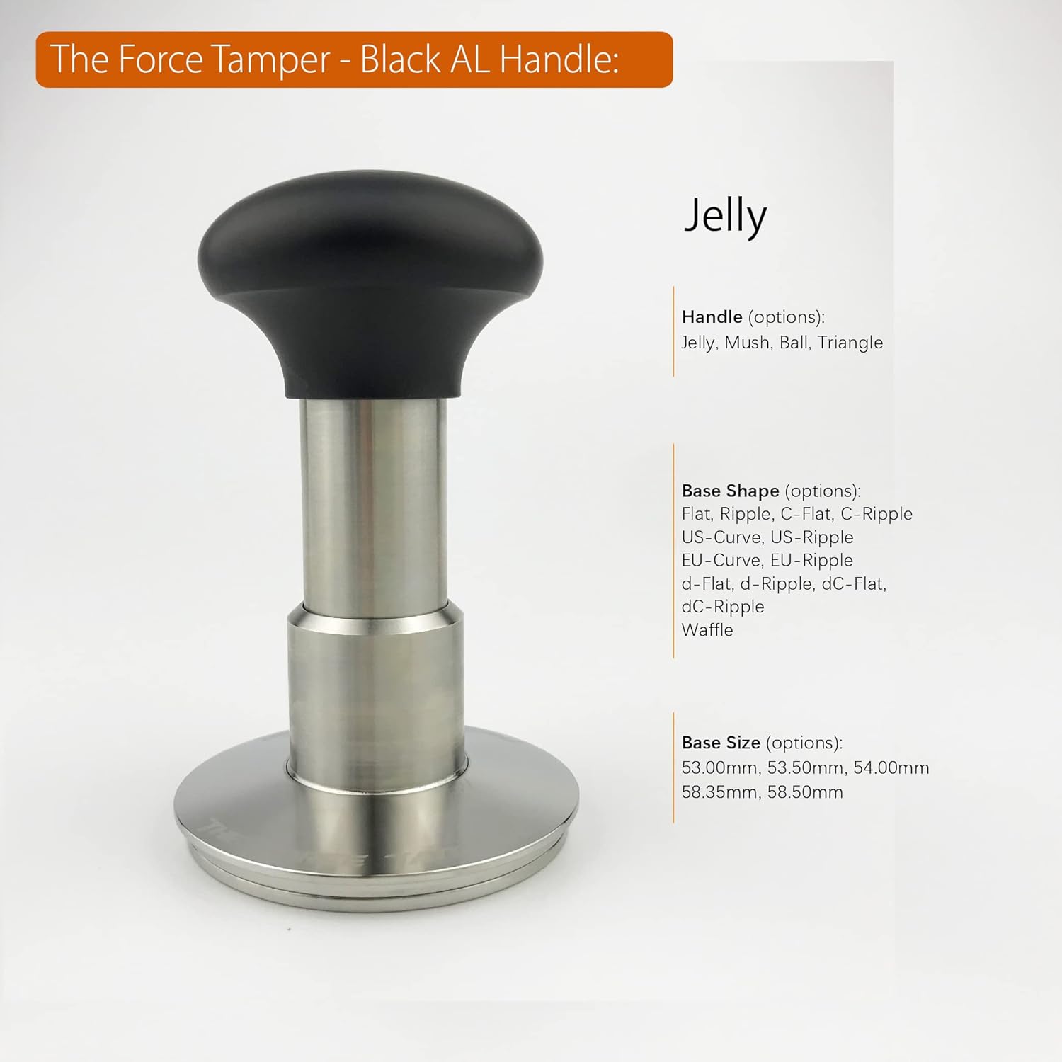 The Force Tamper Automatic Impact Coffee Tamper Adjustable Const Pressure and Autoleveling Duo-Distribute Set New (Jelly, 58.35mm)