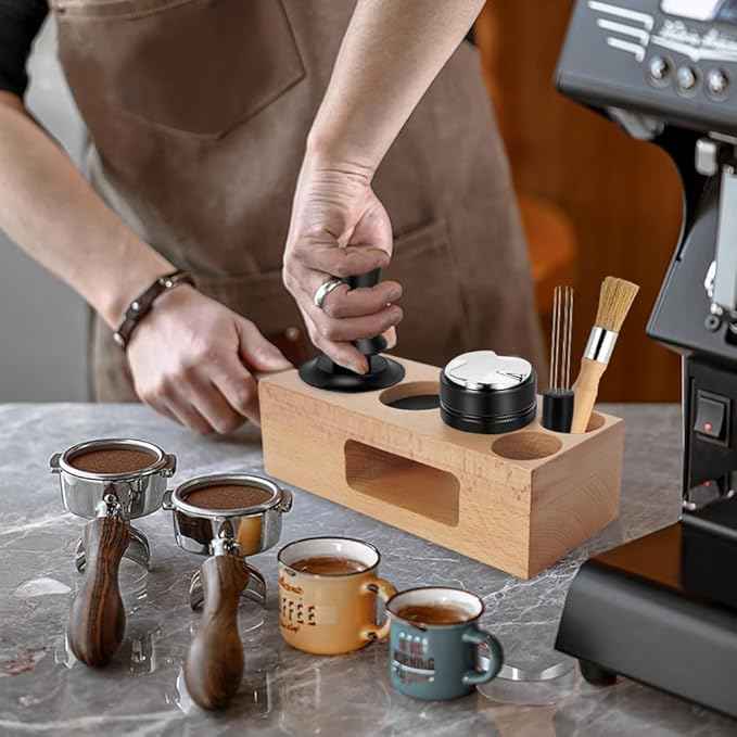 Y-Step 5 Pack Espresso Tamper Set Espresso Accessories Kit, With Espresso Tamper Coffee Distributor, Espresso Stirrer, Espresso Tamping Station, Coffee Clean Brush, Espresso Tools for Coffee Bar, 51mm