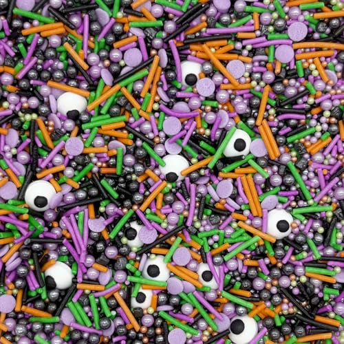 Monster Sprinkles Halloween Edible Eyes Cake Decoration Cupcake Toppers Cookie Decorating Perfect for Cakes (3 Ounce)