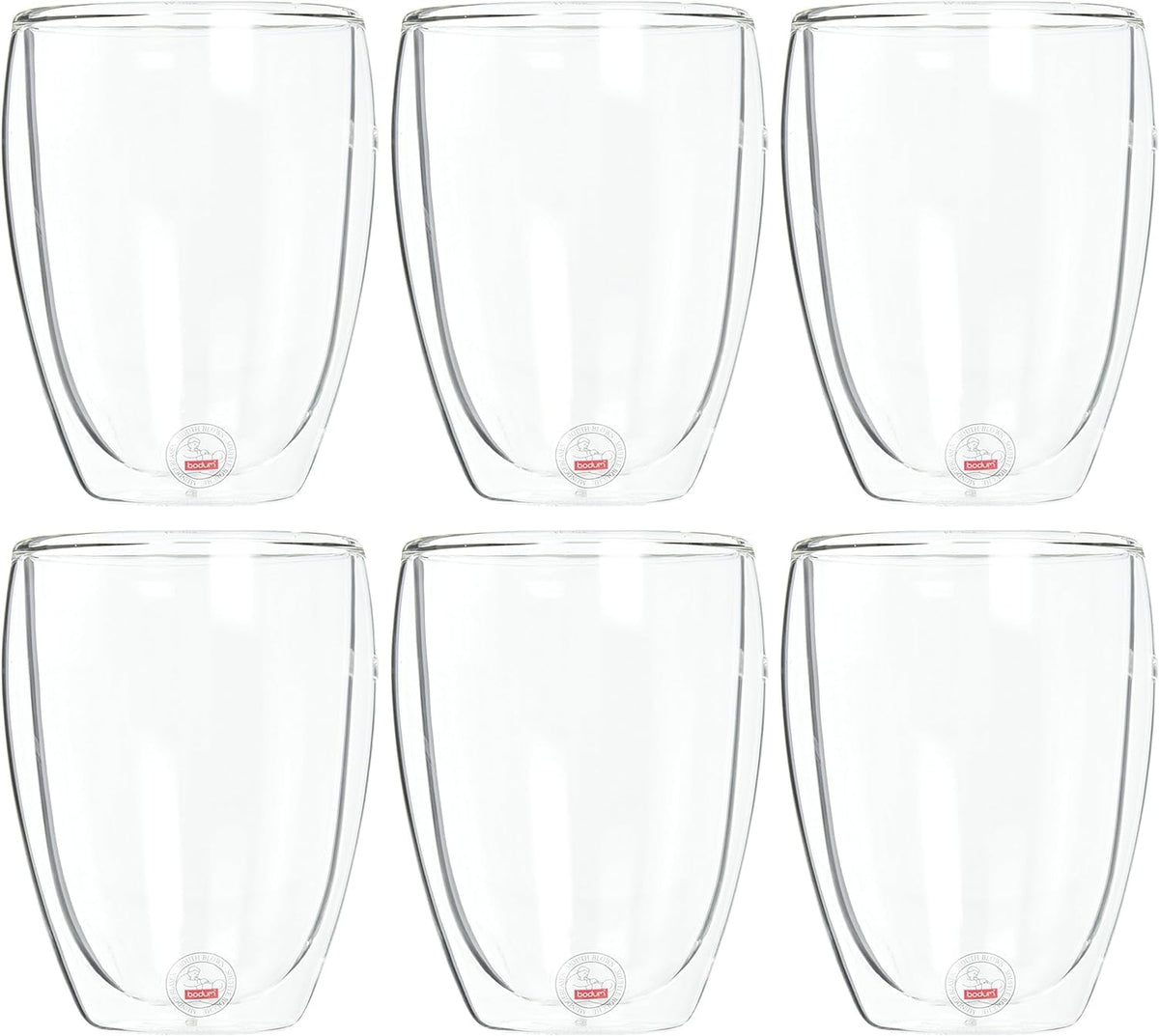 Clear 12 oz borosilicate glass tumbler with double wall design