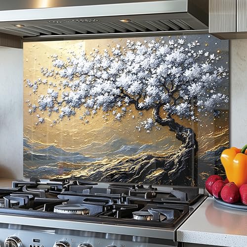 Tempered Glass Backsplash for Kitchen