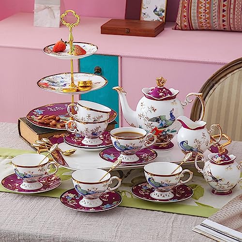 Bone China Tea Set for Adults with Teapot