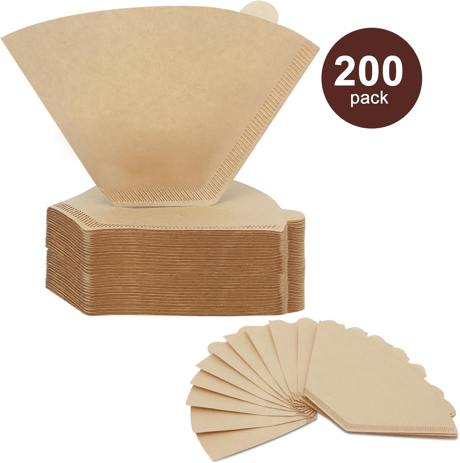 Coffee Filters 4 Cone Paper, 200 Count Unbleached-Disposable Pour Over Coffee Filter for Drip Coffee Maker, Coffee Paper Filters 8-12 Cup, Cone Coffee Filters 04 - Blissbrew