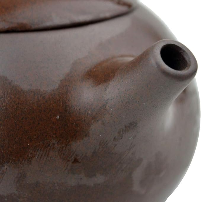 Teapot Chinese Gongfu cha Xishi Pot 7oz /210cc Purple clay ceramics Zini for Loose Tea (Dark brown)