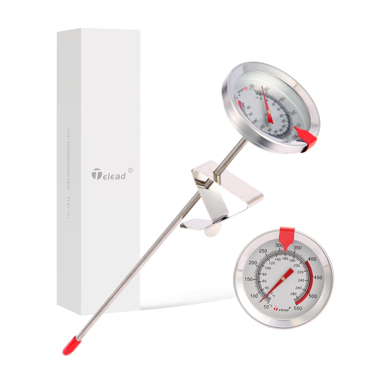 Candy Thermometer Waterproof - Oil Thermometer for Frying with Clips - 9