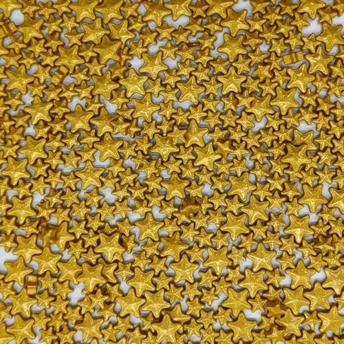 Mixed Size Gold Stars Sprinkles Edible Stars Cake Decorating Stars Cake Decorations Cupcake Toppers Cookie Decorating Perfect for Cakes (3 Ounce)