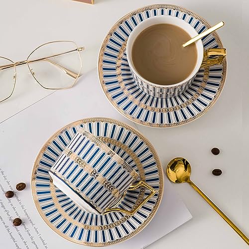 Ceramic Coffe Cups and Saucer Sets (7 Count)