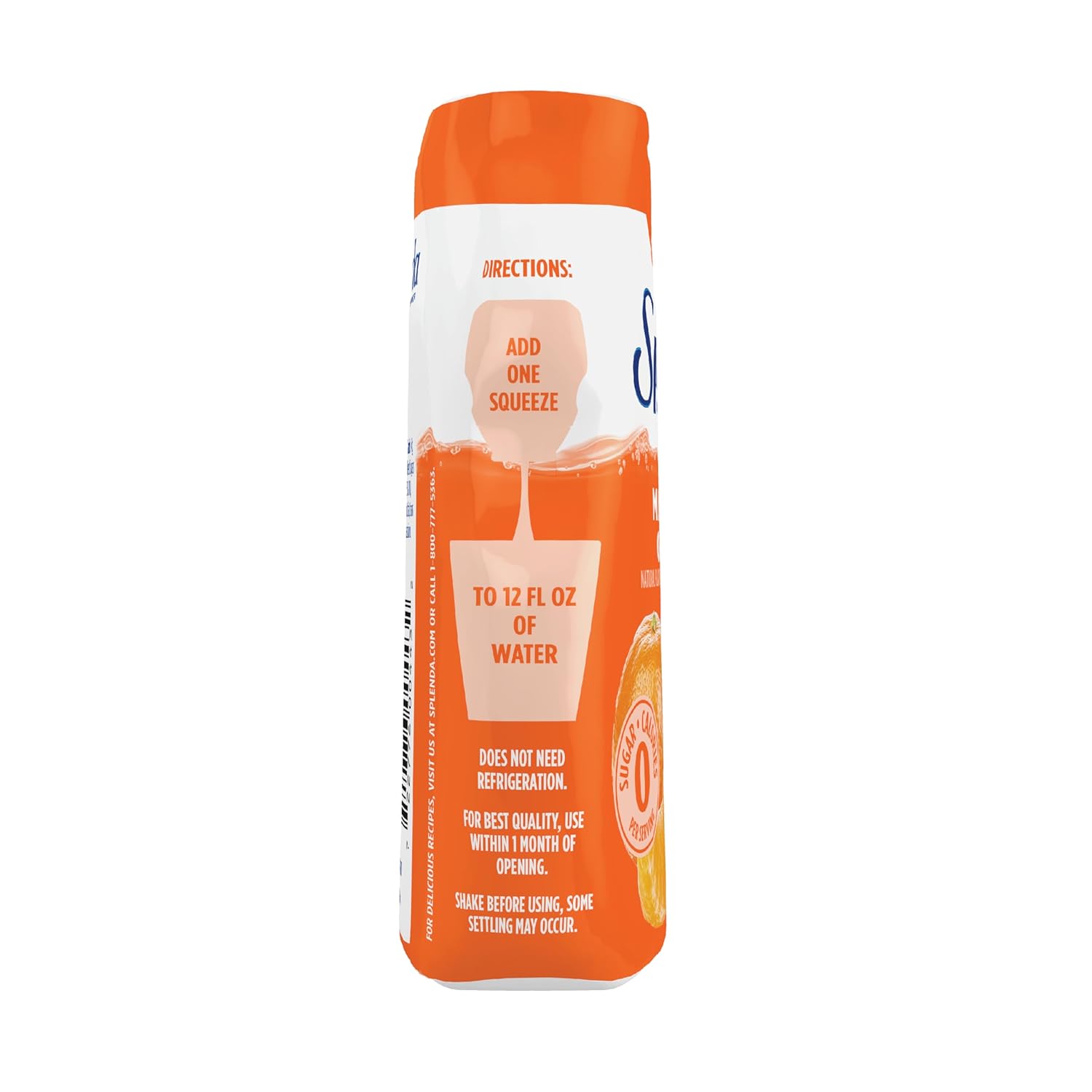 SPLENDA Liquid Water Enhancer Drops, Sugar Free, Zero Calorie, Natural Flavor, Concentrated Drink Mix, 3.11 Fl Oz Each Bottle (Mandarin Orange, 1 Pack)