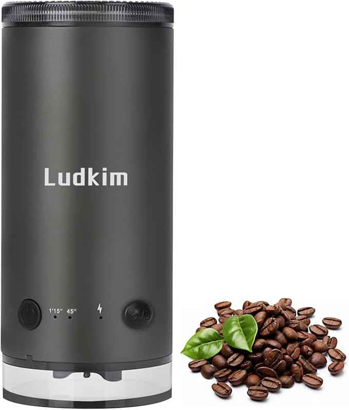 Electric Burr Coffee Grinder, Small 80 Precise Settings Rechargeable USB Cordless - Conical Stainless Steel Grinder for Espresso, Drip, French Press, Portable for Travel & Home Use