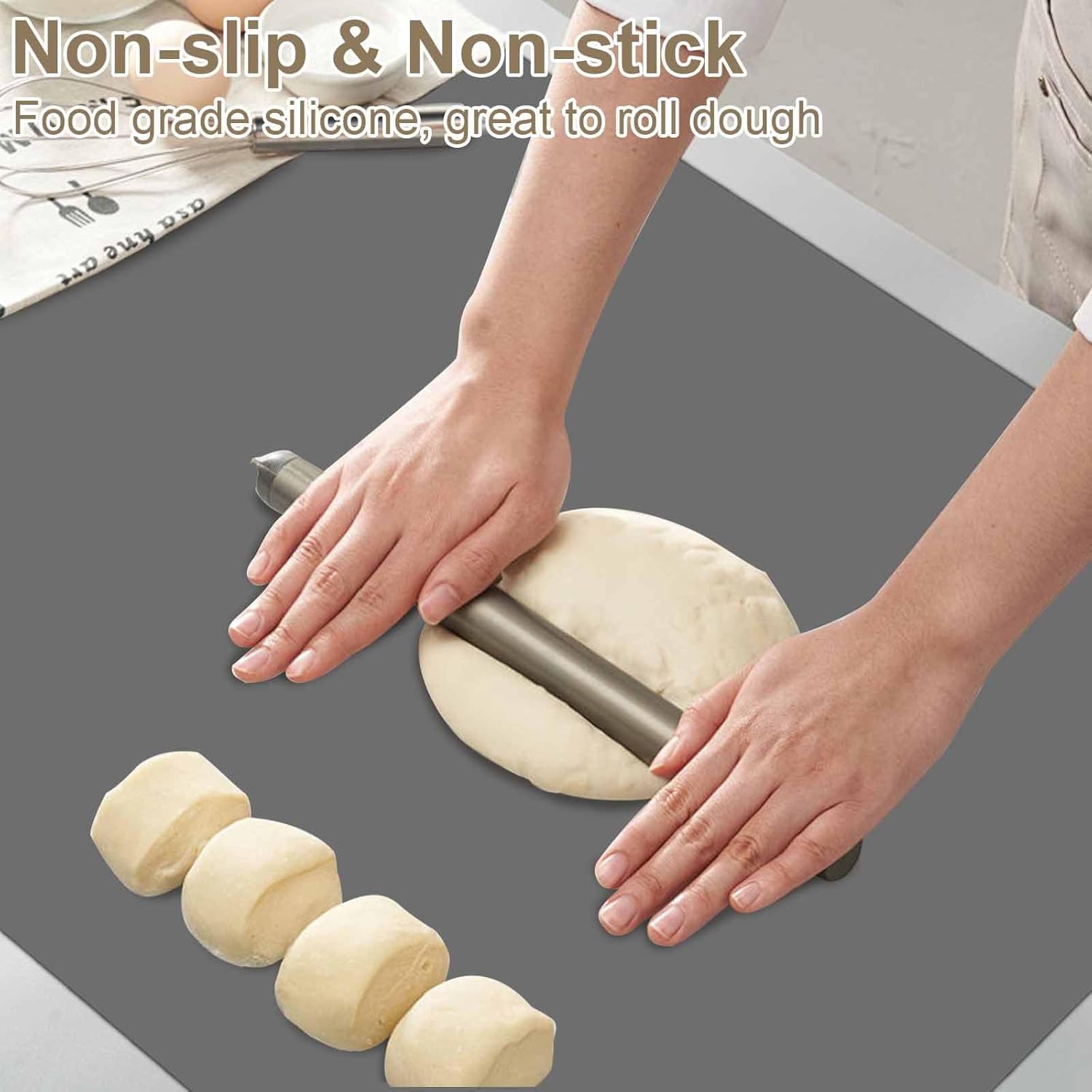72''x36'' Large Silicone Mat for Kitchen Counter, Non-Slip Heat Resistant Countertop Protector, Waterproof Multipurpose Mat for Kitchen Island, Semitransparent