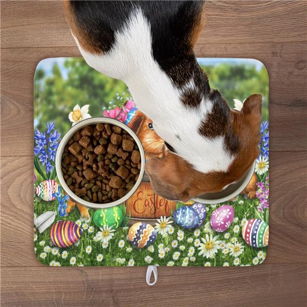 Easter Bunnies Eggs Dish Drying Mat for Kitchen Counter