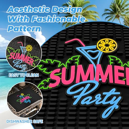 Neon Tiki Black Bar Mat 18 x 12 Inch