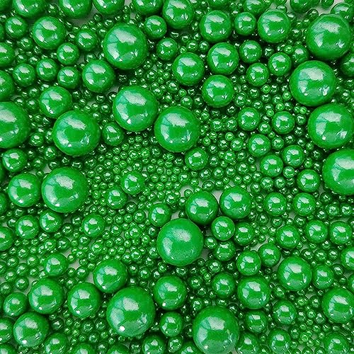 Edible Christmas Green Sugar Pearls Candy Sprinkles 120G (4.23 Ounce)