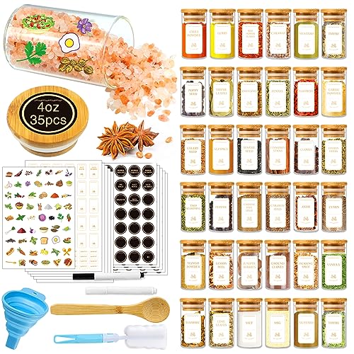 Spice Jars with Labels (35 Count)