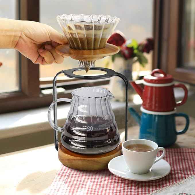 SOTECH Pour Over Coffee Maker Set with Dripper Stand Coffee Filters Paper Coffee Grinder Gift for Coffee Lovers