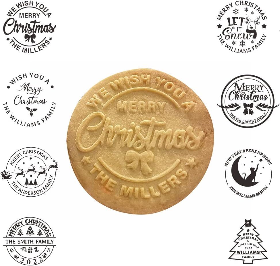 2025 Personalized Christmas Cookie Stamp Unique 3D Embossed Design Fun Tool for Baking Art