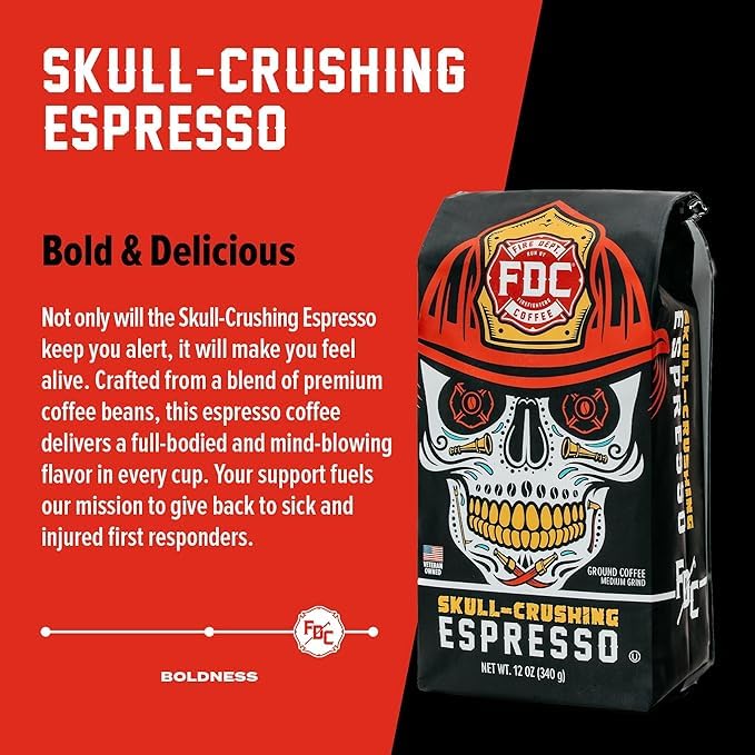 Skull Crushing Espresso Ground Coffee (24 Ounce)