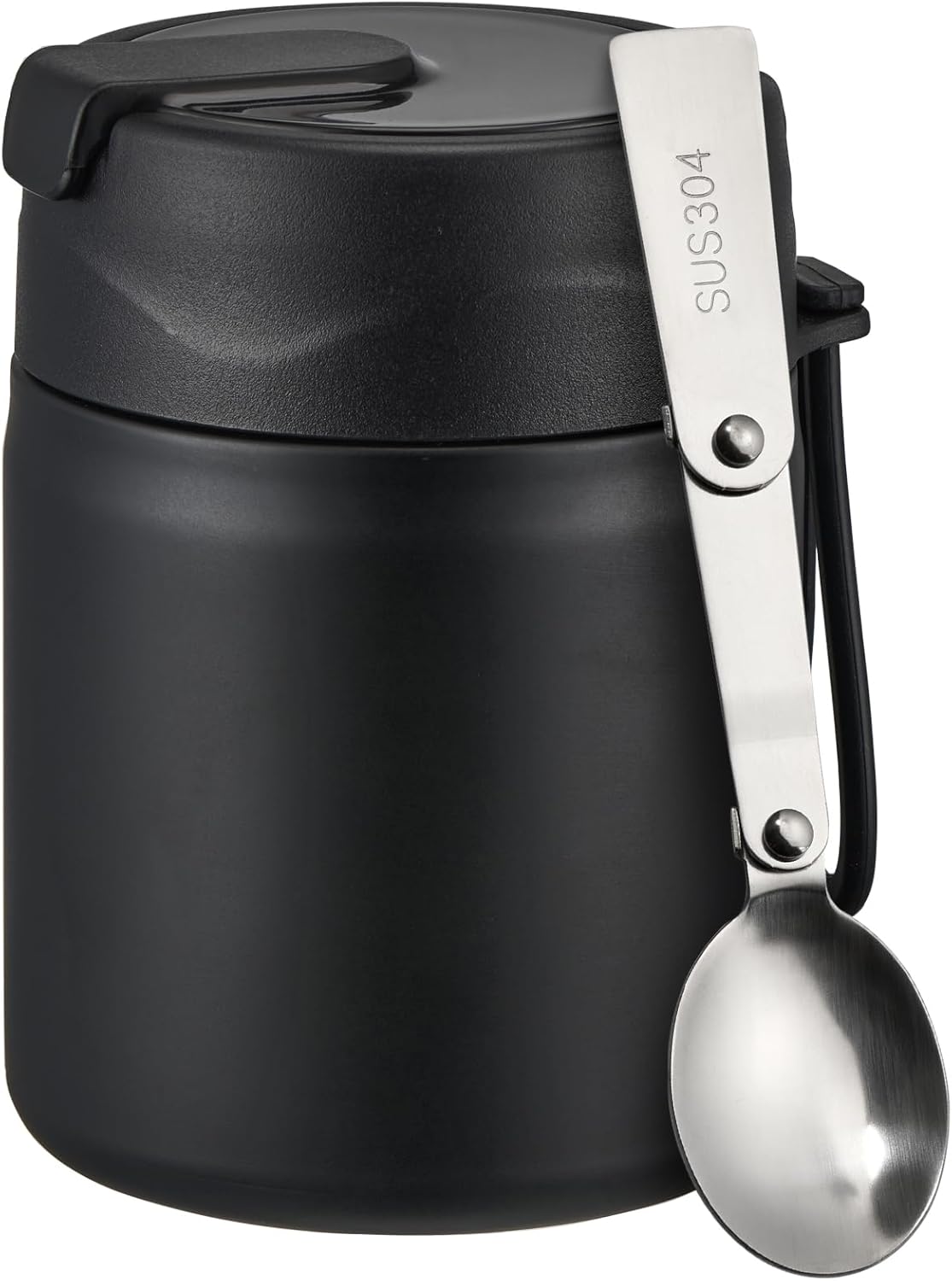 17oz Soup Thermo for Hot Food Kids Insulated Vacuum Food Jar with Stainless Steel Spoon Wide Mouth Thermo Leakproof Lunch Food Container Kids Hot Lunch Box (Black) - Blissbrew