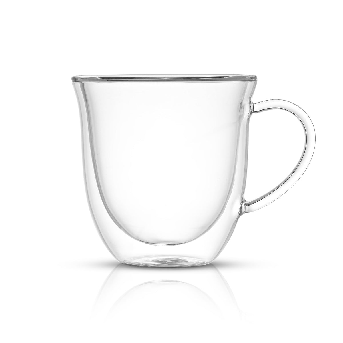 Two glass mugs in a set for home or cafe use