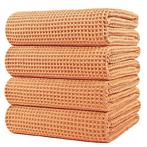430 GSM Poly Blend Microfiber Quick Dry Waffle Bath Towel (4 Count)