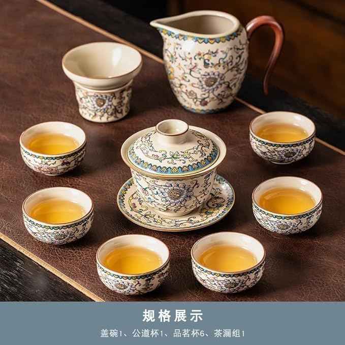 Ru Kiln Enamel Gongfu Tea Set, Gaiwan and Teacup Collection-suit5