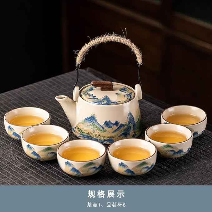 Ru Kiln Gongfu Tea Set, Compact Gaiwan for Office Use-suit17