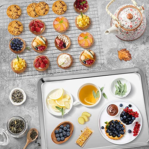 17.5 Inch Cookie Baking Sheet Pan with Wire Rack