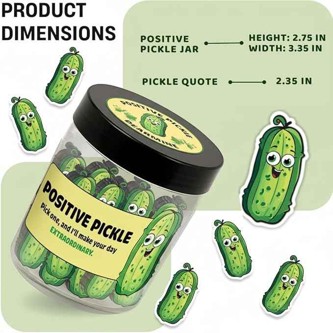 60 Positive Pickle Cards Jar, Easter Basket Stuffers for Teens, Graduation Gifts, Birthday Gifts for Mom, Women, Coworkers, Adults, Teachers, Teen Girl Gifts Trendy Stuff