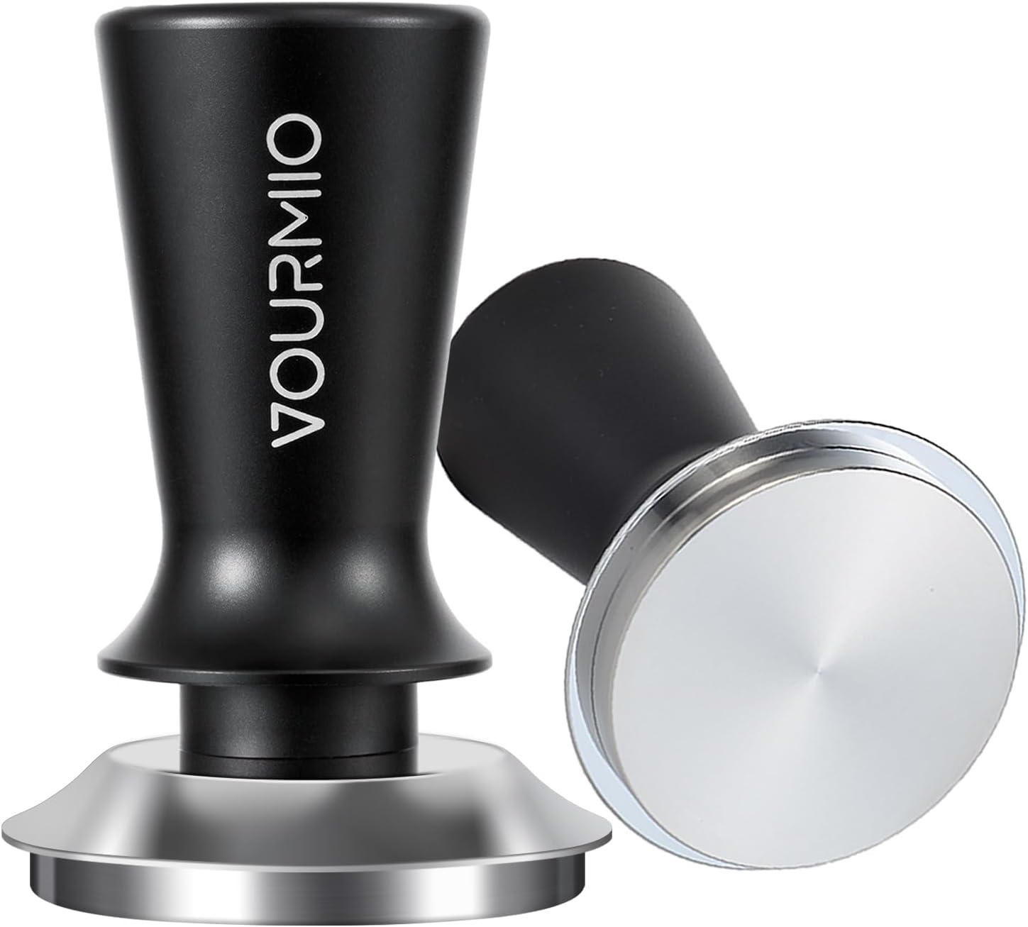 51mm Espresso Tamper - Spring-Loaded Coffee Tamper with Flat Stainless Steel Base, Compatible with All 51mm Portafilter Basket, Professional Barista Accessories, Black - Blissbrew