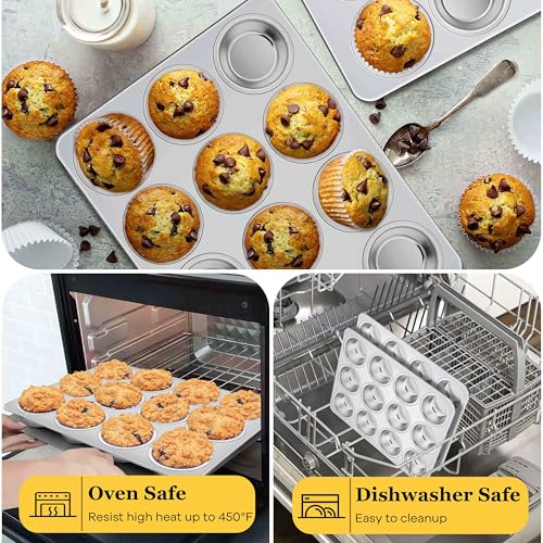 Stainless Steel Muffin Cupcake Pans 12