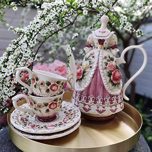 Utility Porcelain Tea Sets Tea Set for Adults Coffee Cup and Saucer Afternoon Tea Set British Royal Tea Set for Wome Wedding Gift Teapots